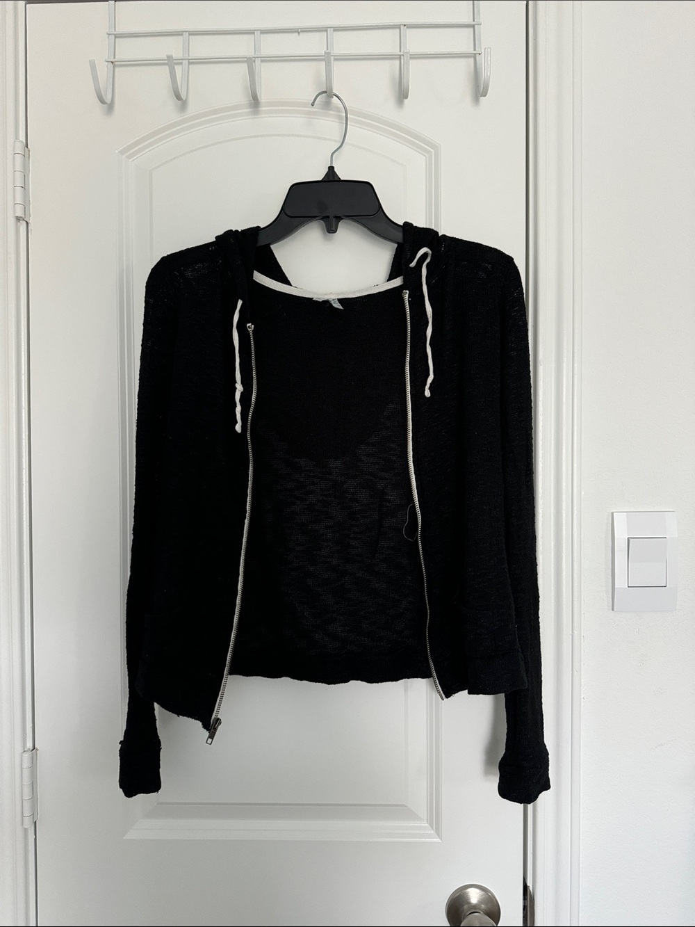 Mudd Black Knit Top with White Trim
